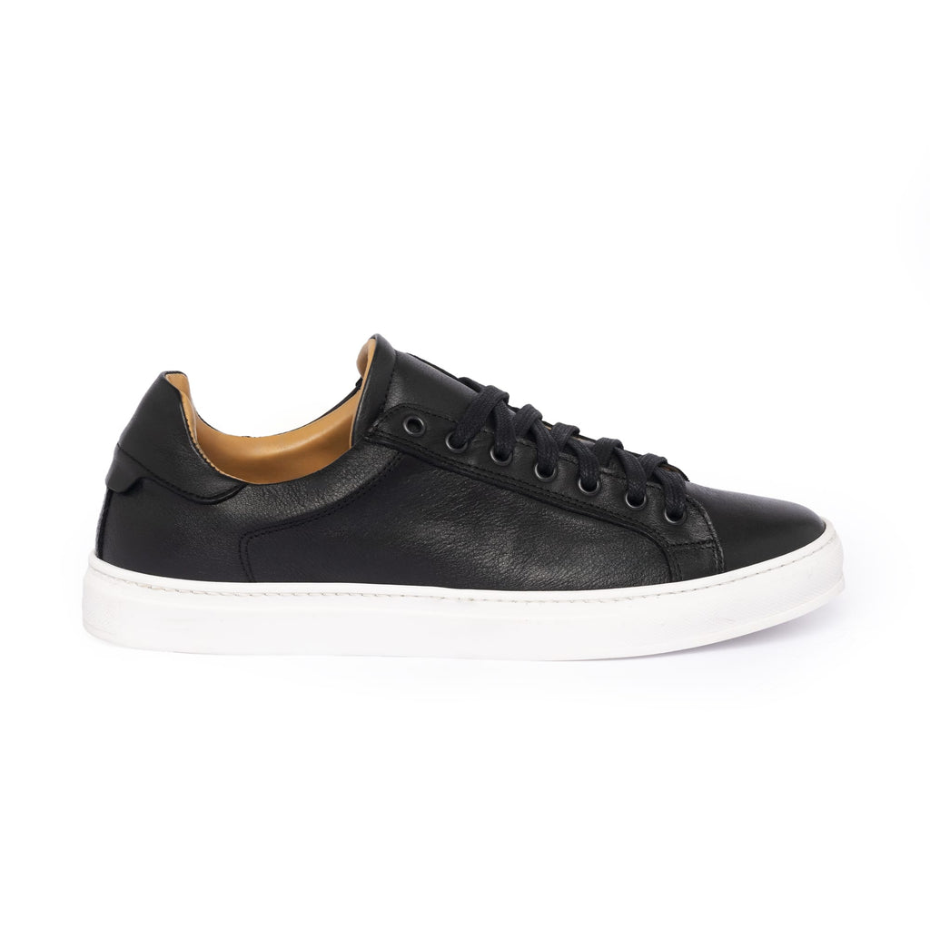 Damen Leder Sneakers - Schwarz