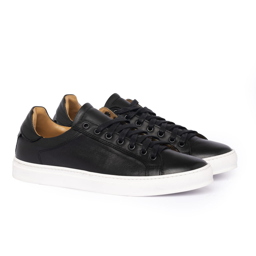 Damen Leder Sneakers - Schwarz