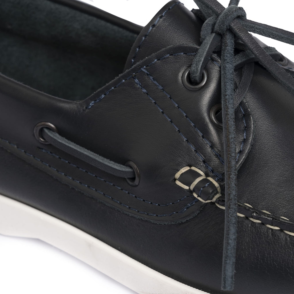 Mokassins Boot 01 mit Lederschnüren Blau
