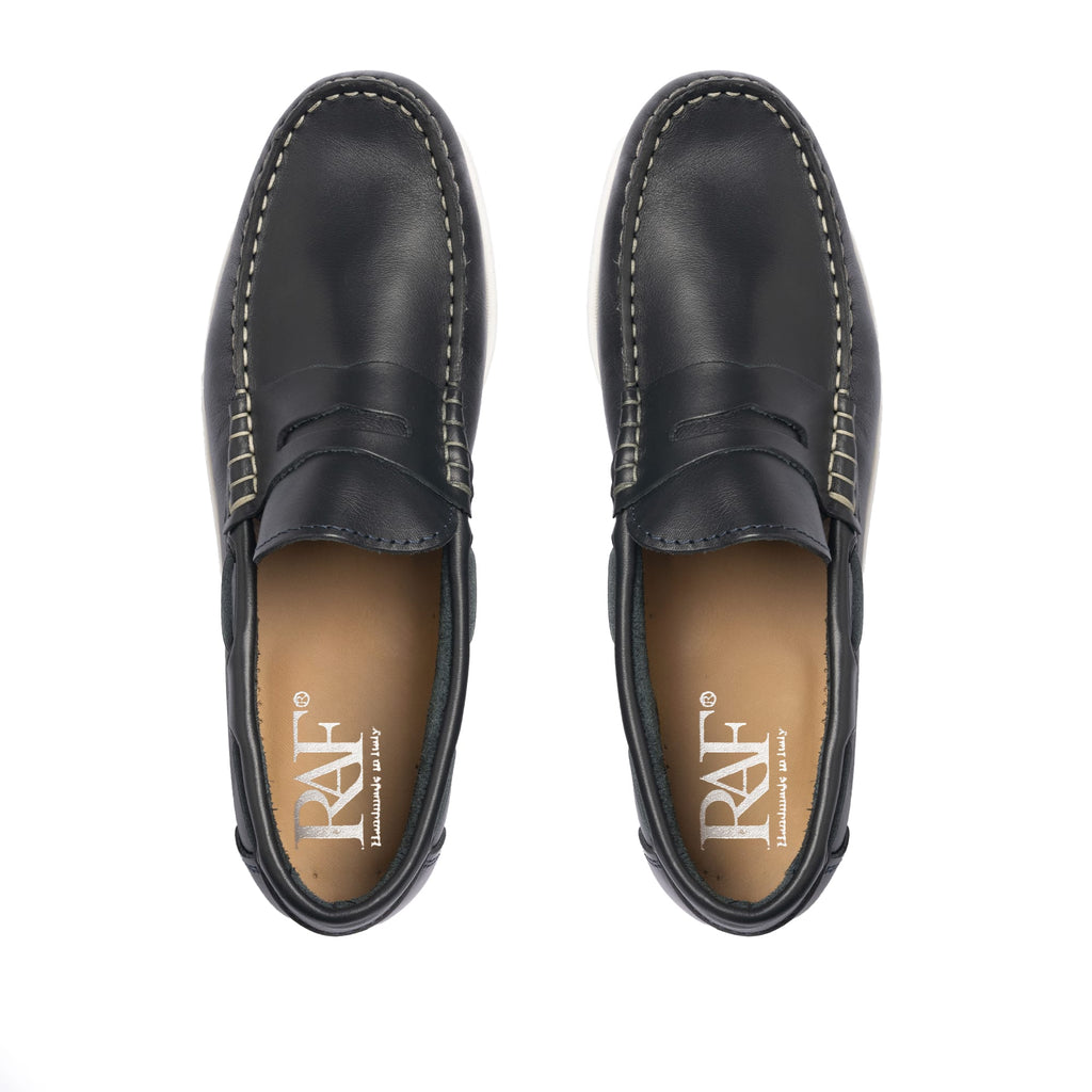 Blau 02 Leder Bootsschuhe mit Bendina