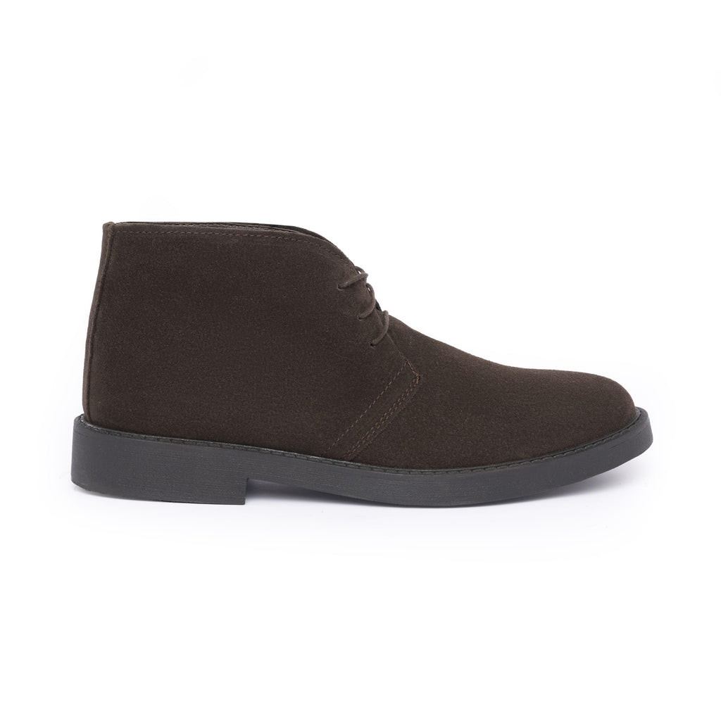 Stiefelette aus Wildleder - Dunkelbraun