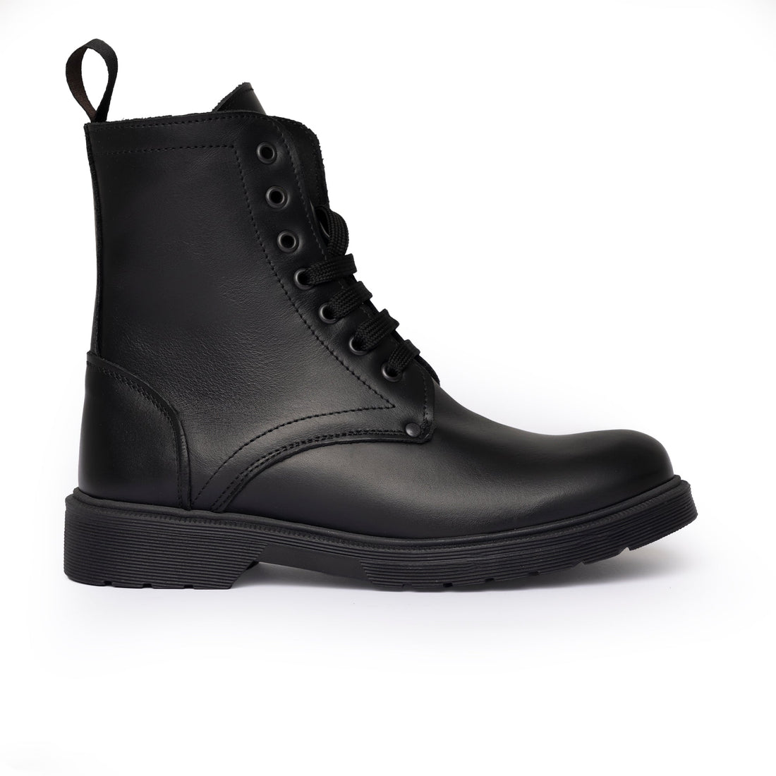 Damen-Stiefeletten aus Leder – Schwarz