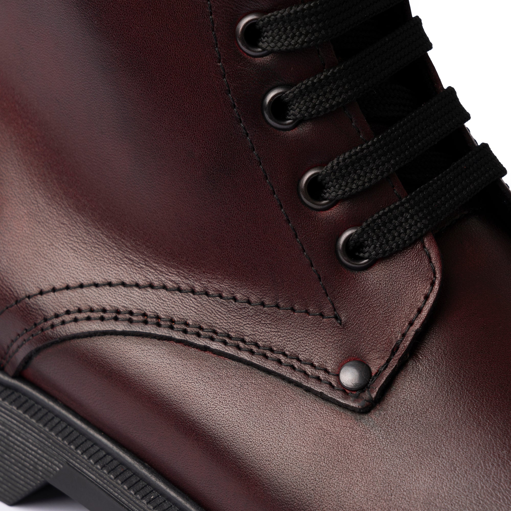 Damen-Stiefeletten aus Leder – Bordeaux