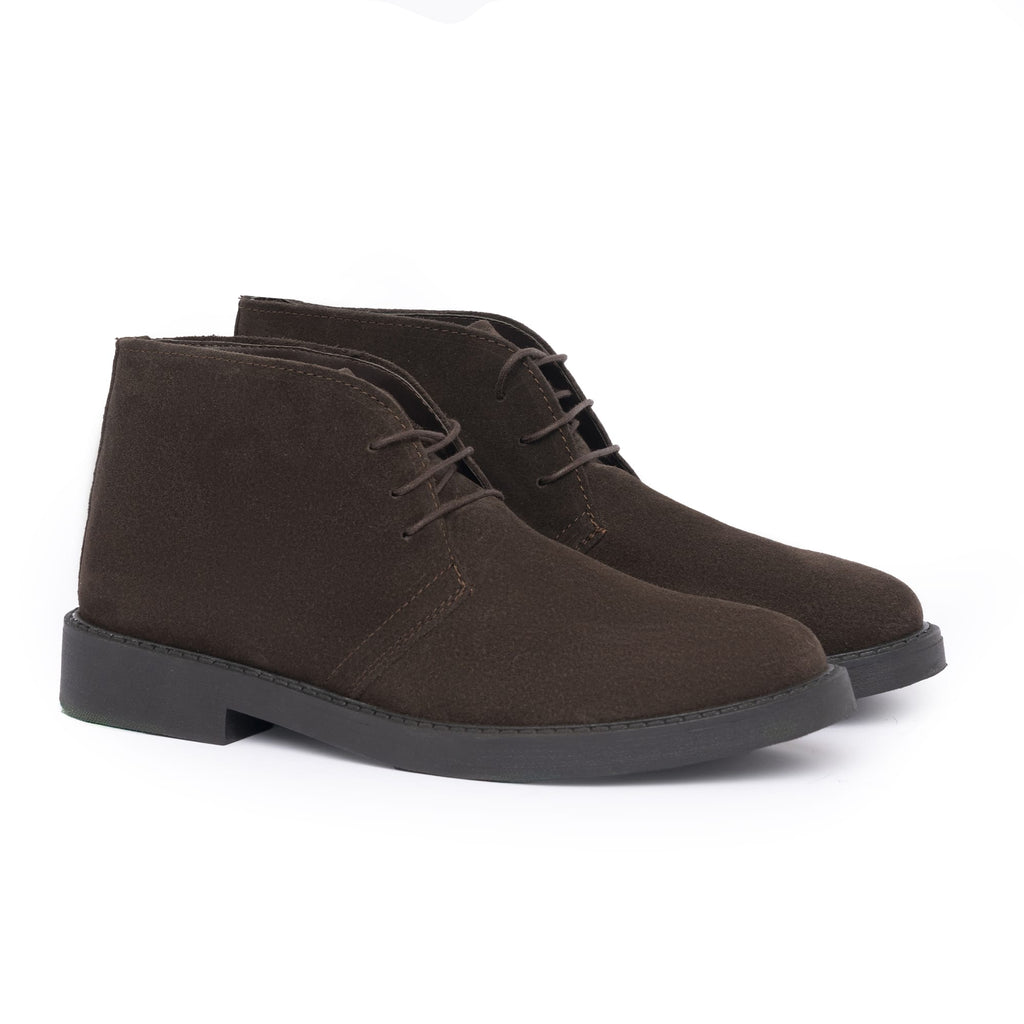 Stiefelette aus Wildleder - Dunkelbraun