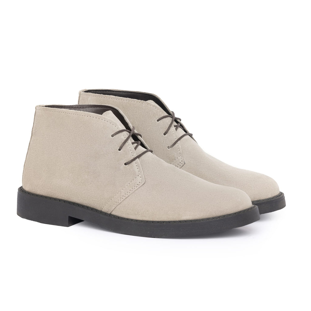 Wildleder-Stiefeletten - Taubengrau