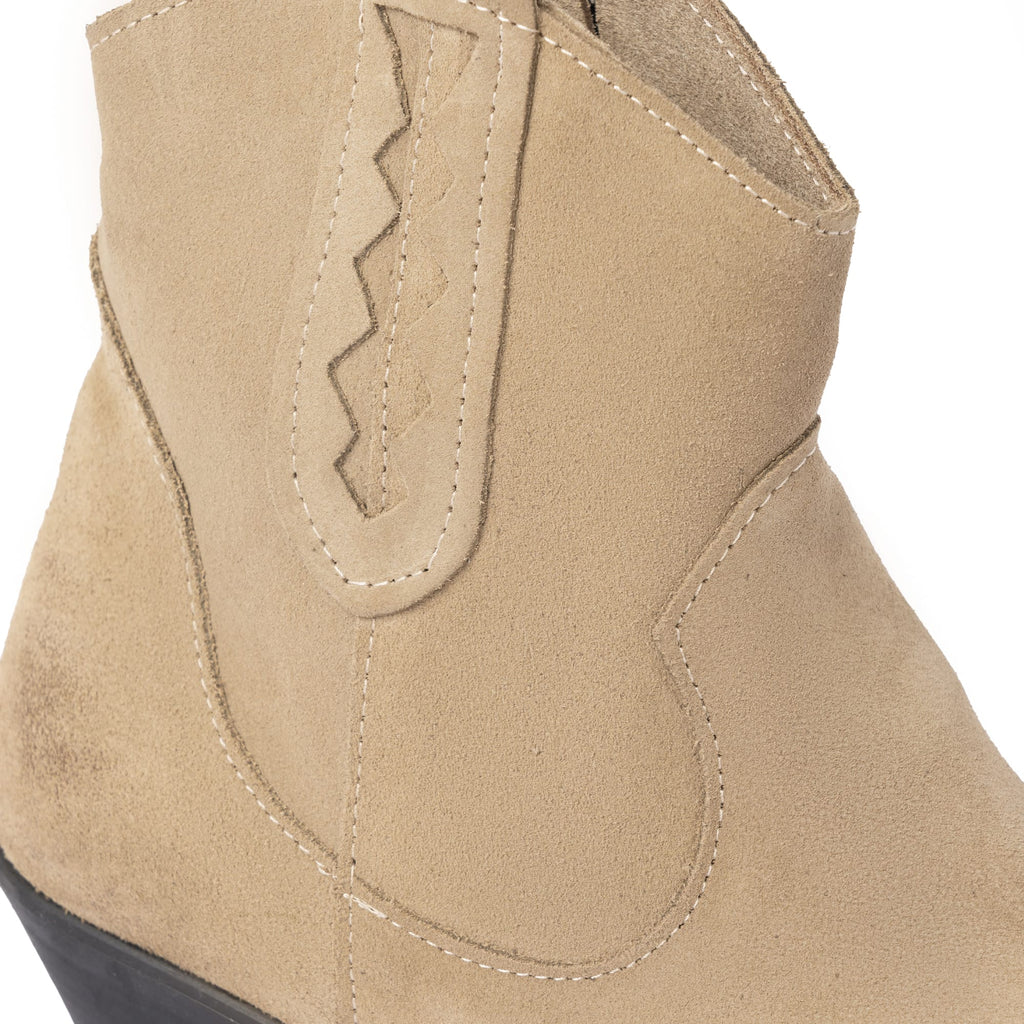 Damen-Stiefeletten Texan - Taupe