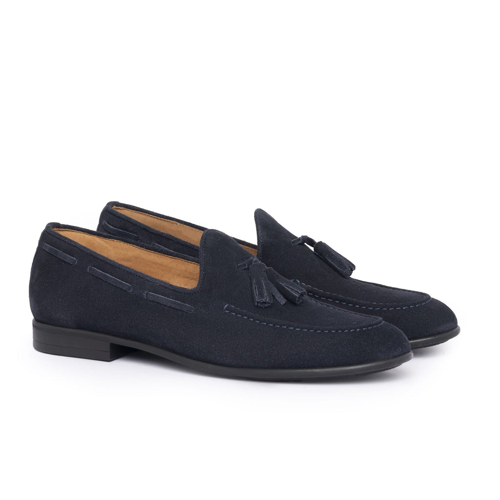 Wildleder-Schleife Loafers - Blau
