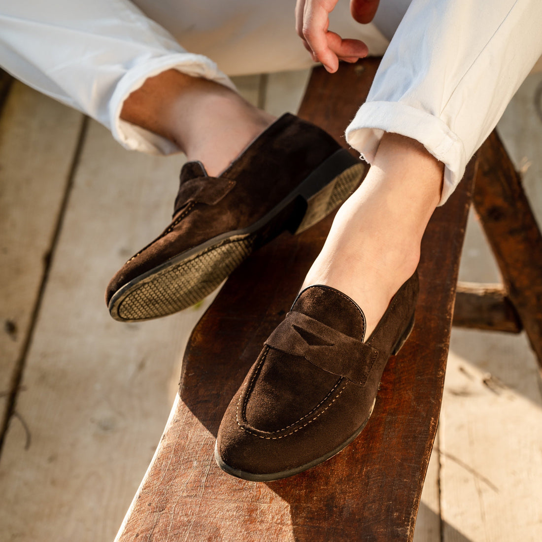 Loafer aus Wildleder – Dunkelbraun