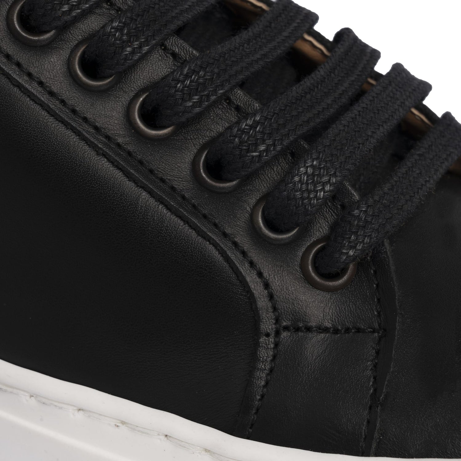 Herren-Leder-Sneakers – Schwarz