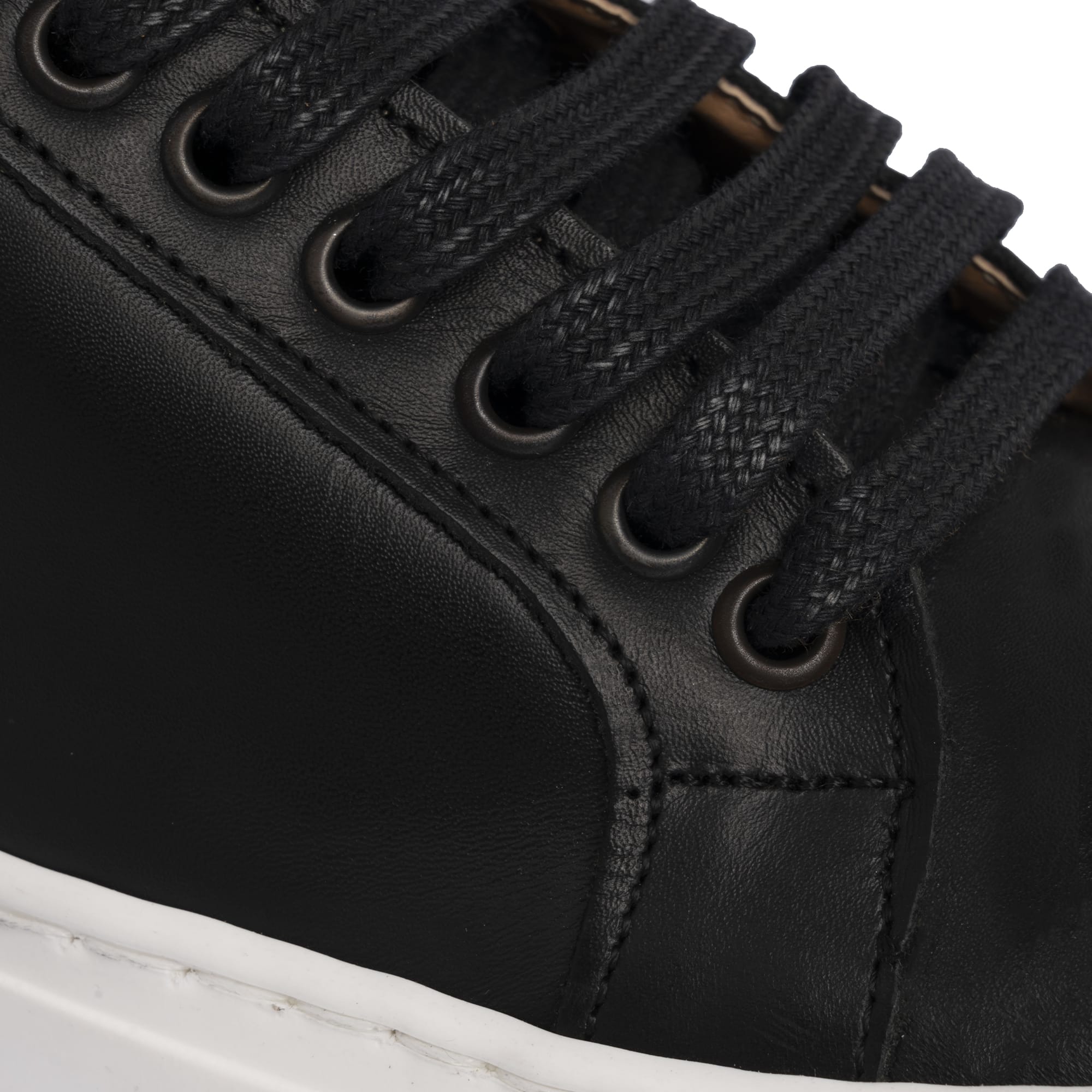 Herren-Leder-Sneakers – Schwarz