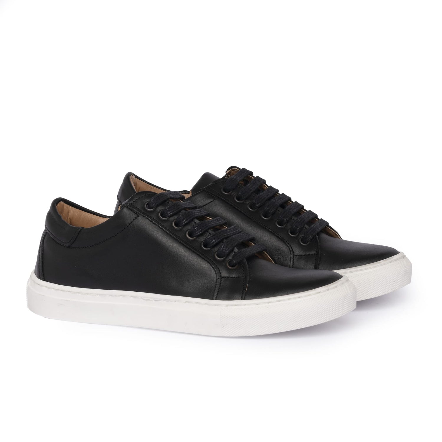 Herren-Leder-Sneakers – Schwarz