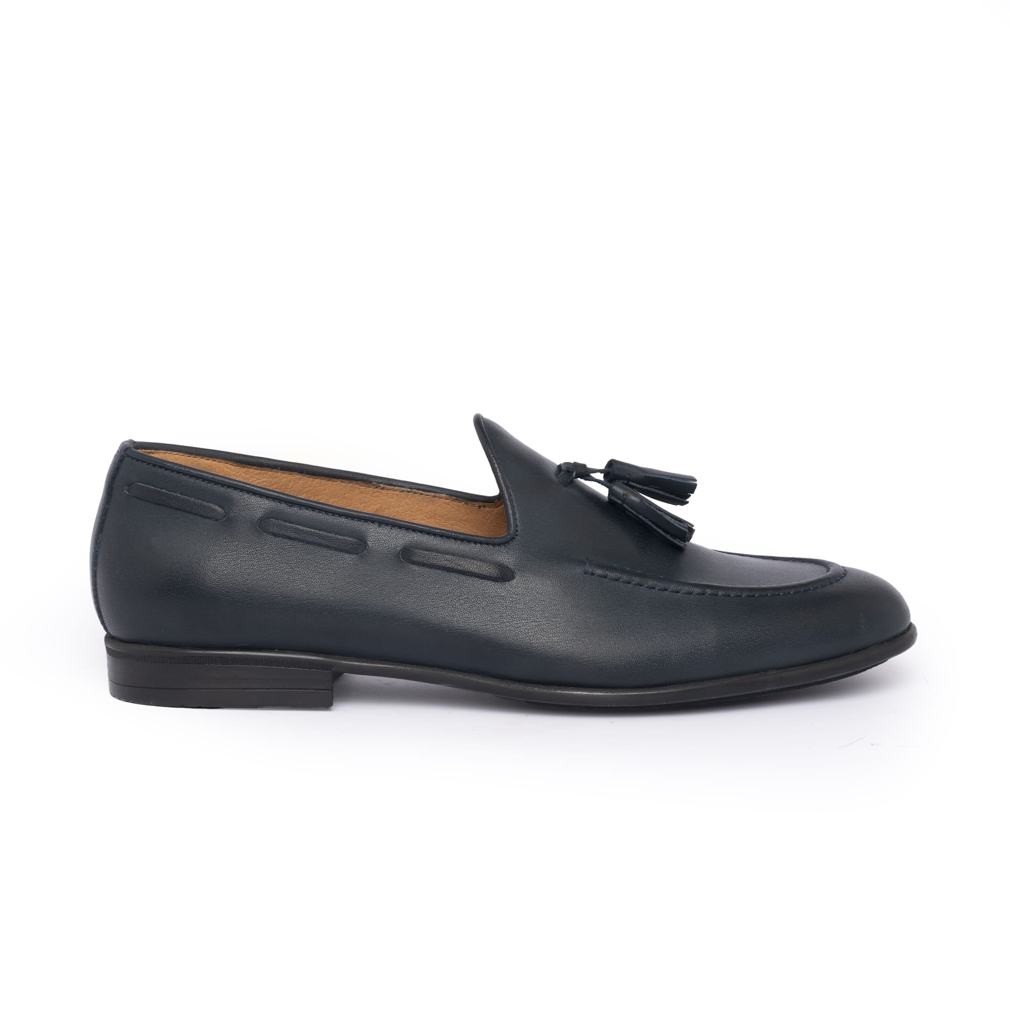 Loafer mit Schleife aus Leder – Blau