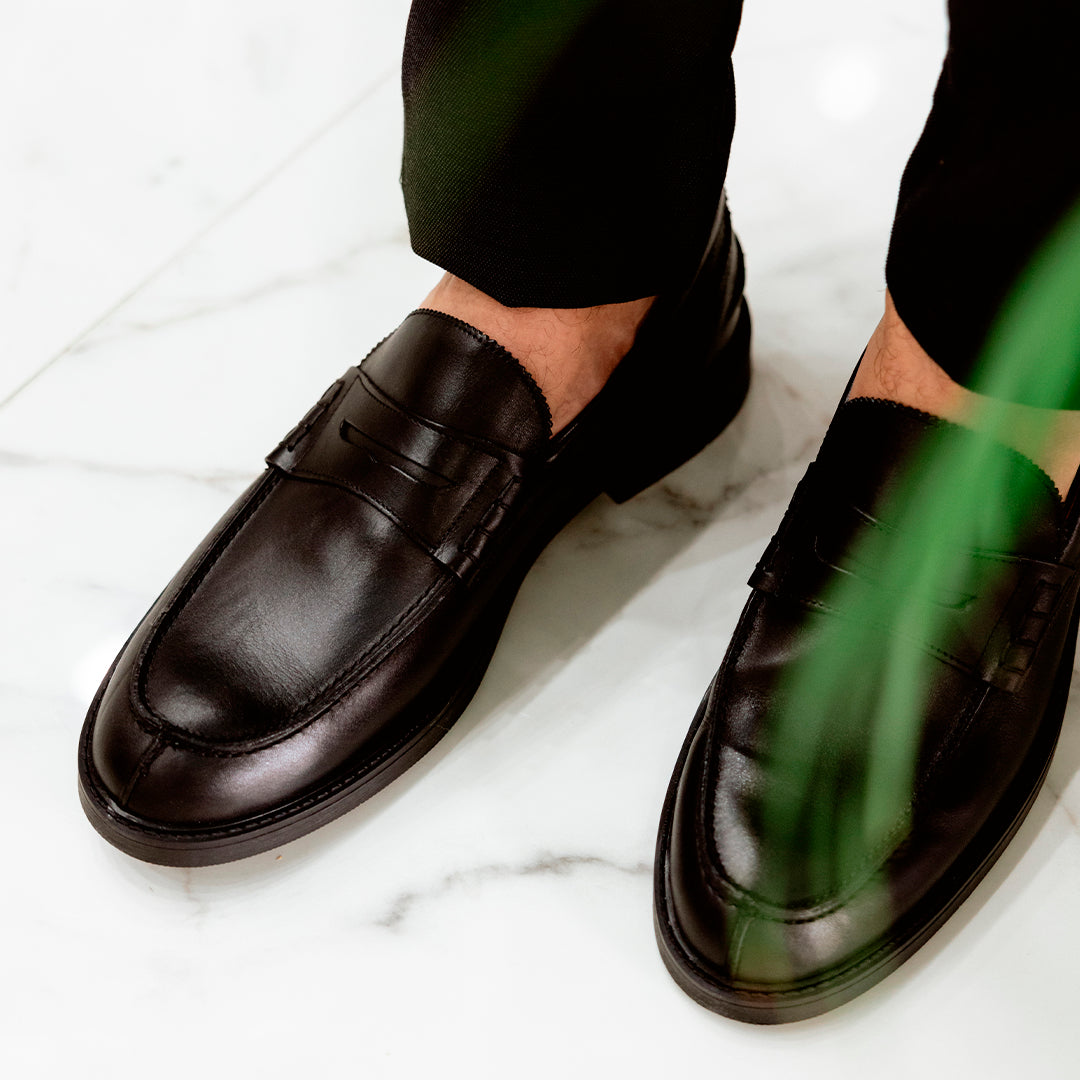 Loafer aus Leder – Schwarz