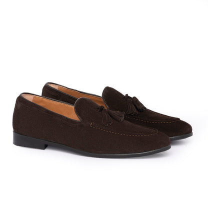 Loafer mit Schleife aus Wildleder – Dunkelbraun