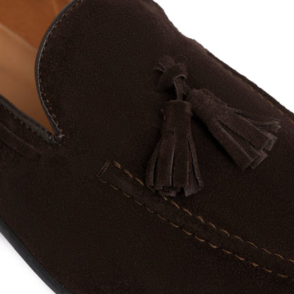 Loafer mit Schleife aus Wildleder – Dunkelbraun