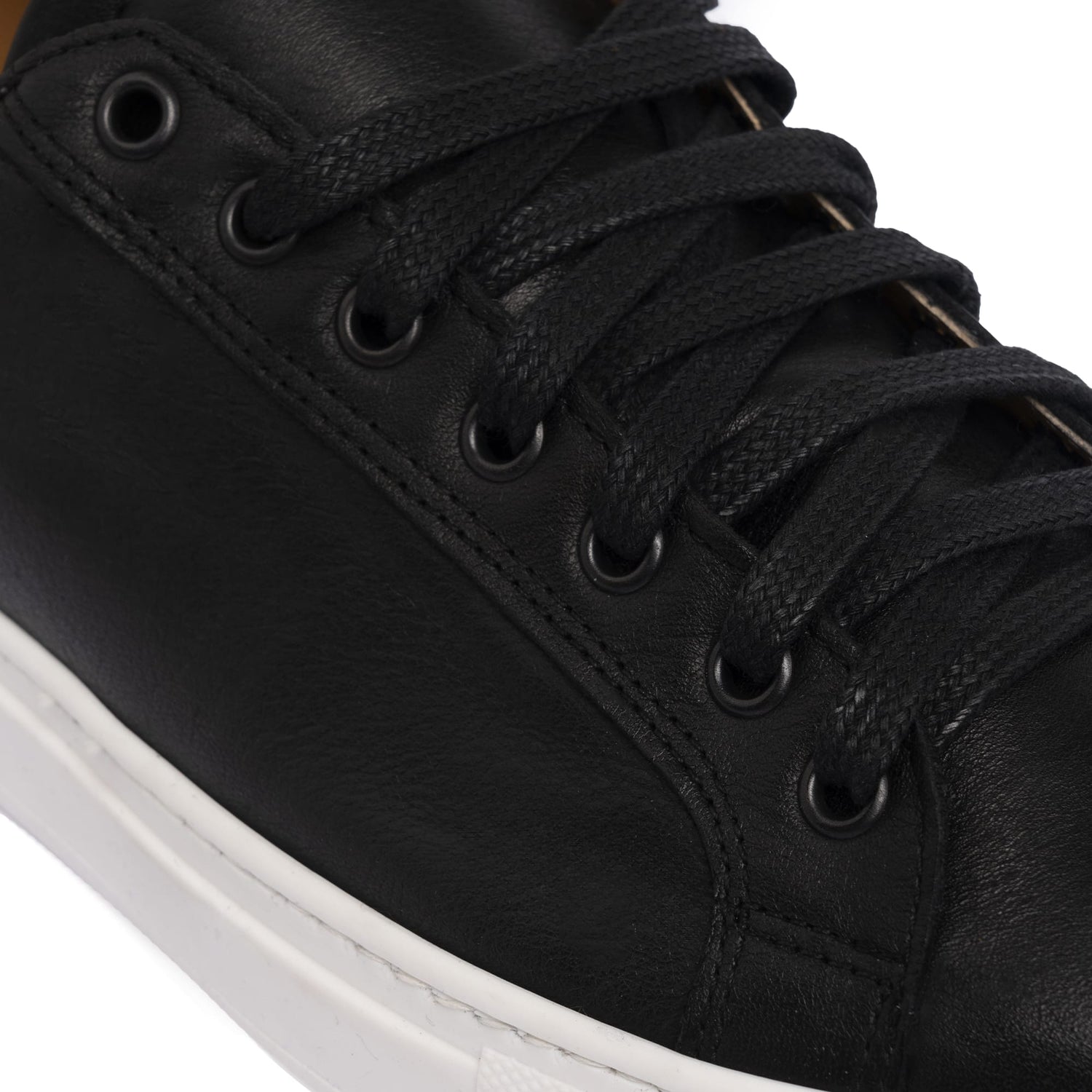 Damen-Leder-Sneakers – Schwarz