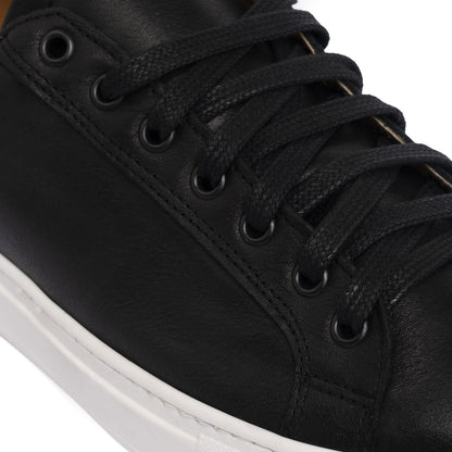 Damen-Leder-Sneakers – Schwarz