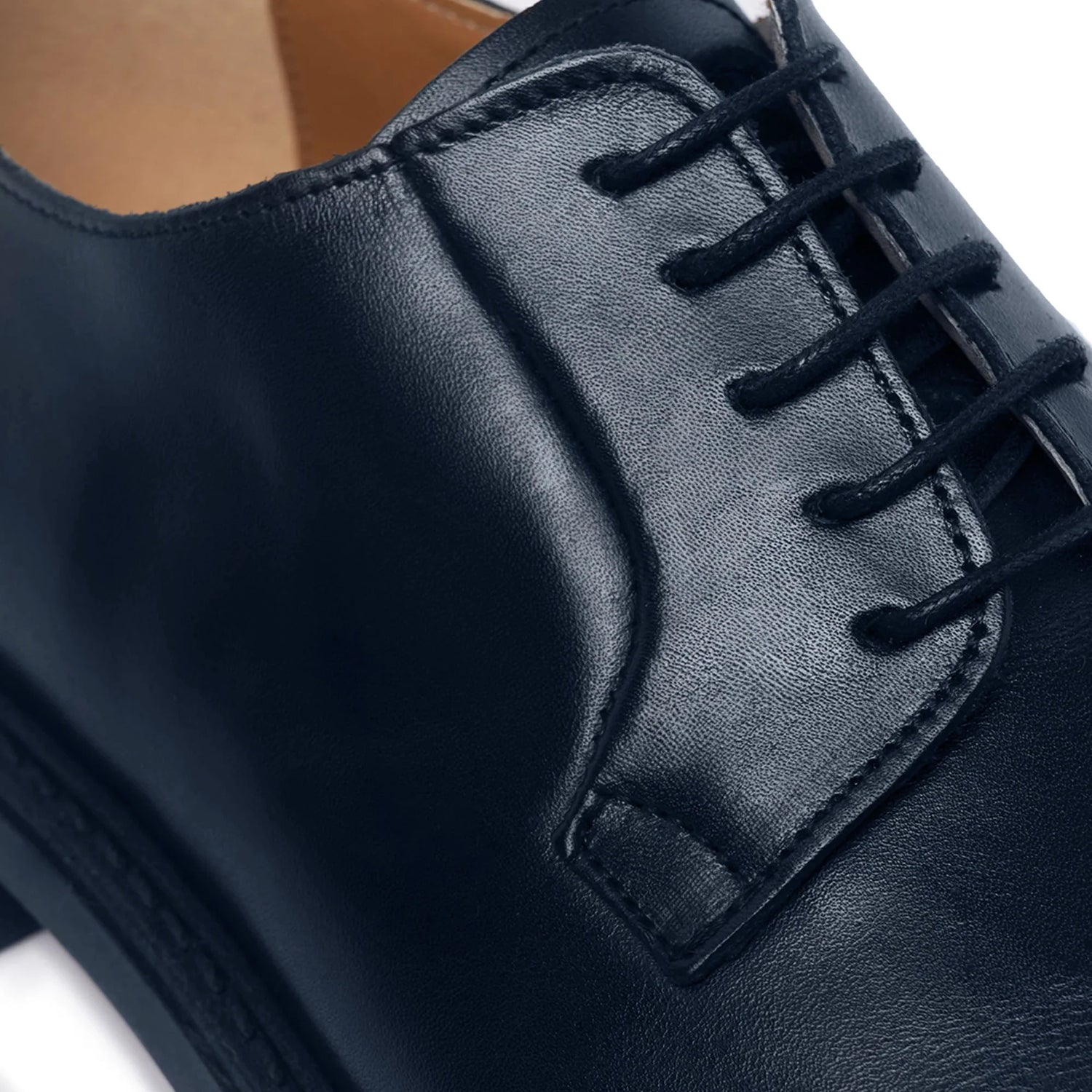 Derby-Schnürschuhe aus Leder – Blau