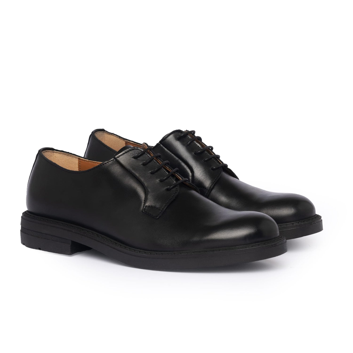 Derby-Schnürschuhe aus Leder – Schwarz