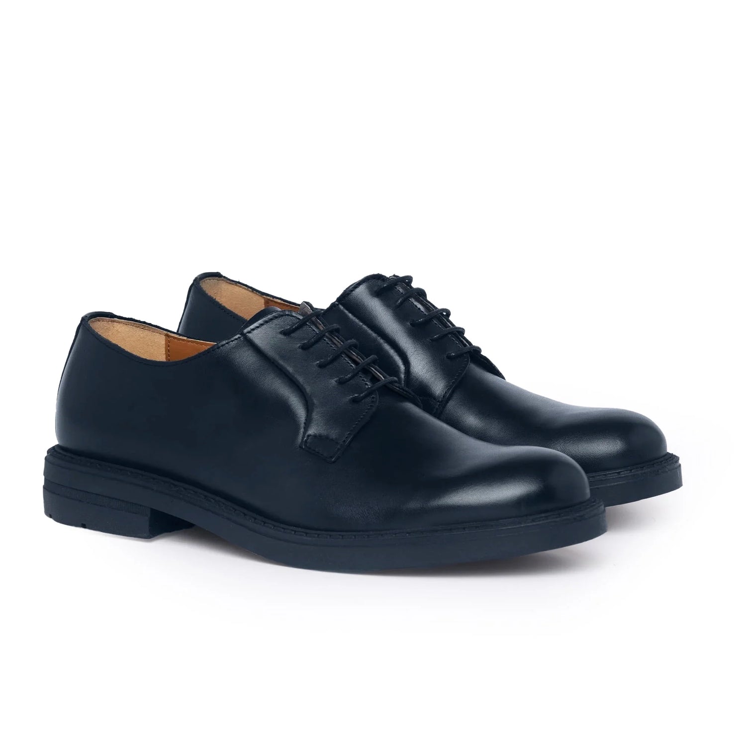 Derby-Schnürschuhe aus Leder – Blau