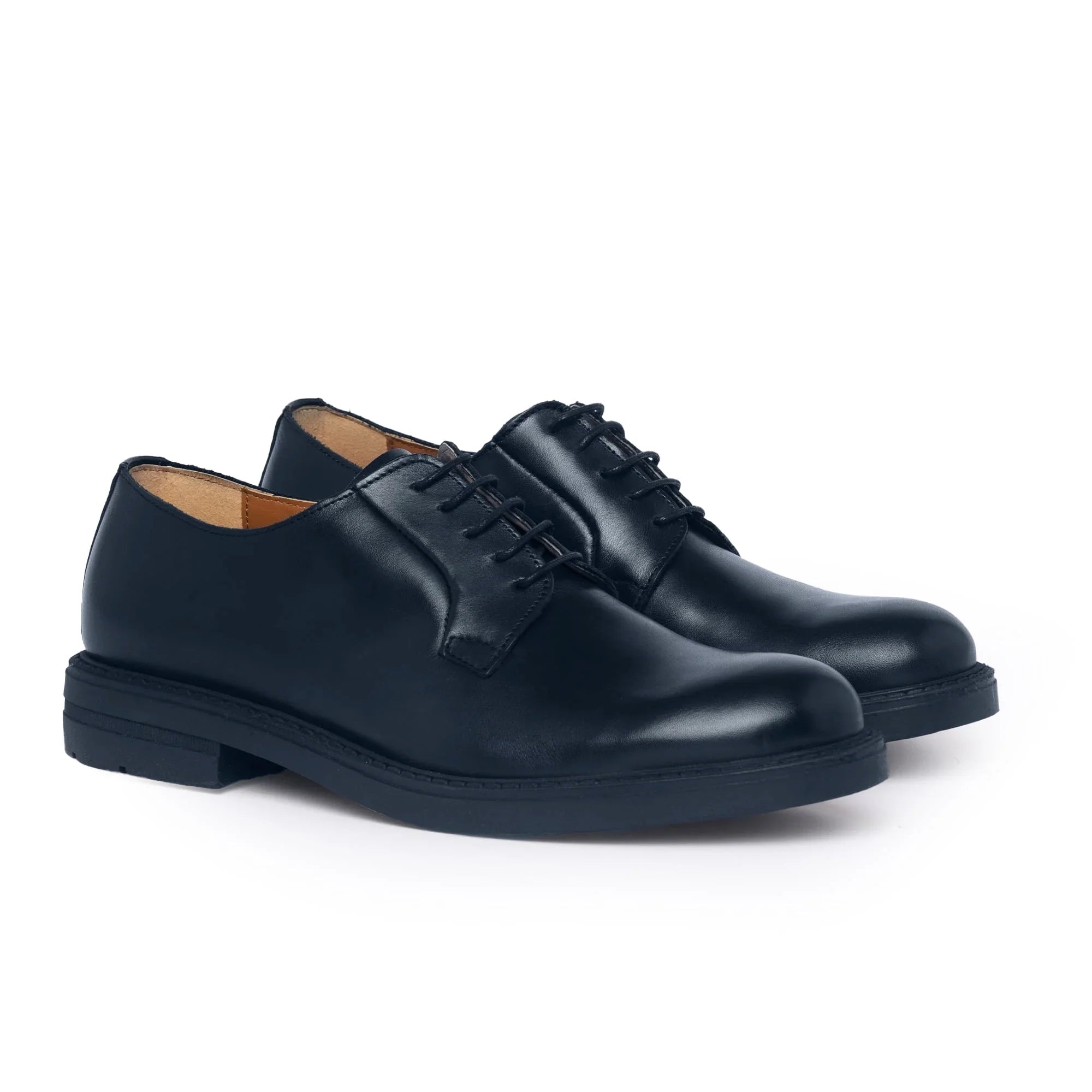 Derby-Schnürschuhe aus Leder – Blau