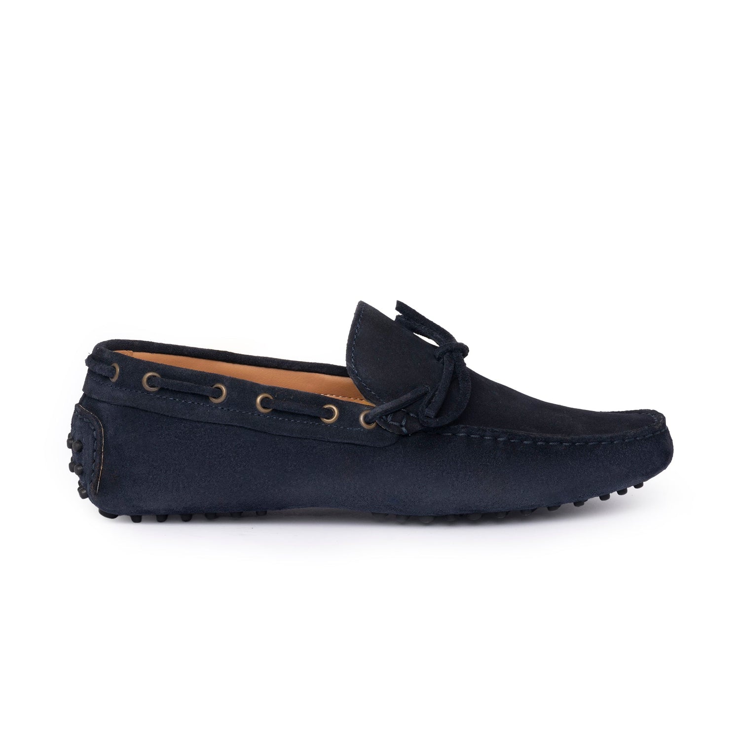 Mokassins mit Gummisohle aus Wildleder – Blau