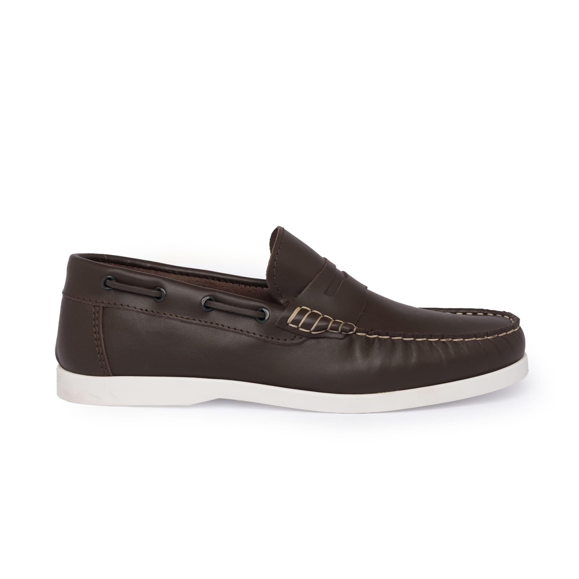 Bootsschuhe Barca 02 mit Riemchen aus Leder – Dunkelbraun