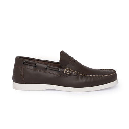 Bootsschuhe Barca 02 mit Riemchen aus Leder – Dunkelbraun
