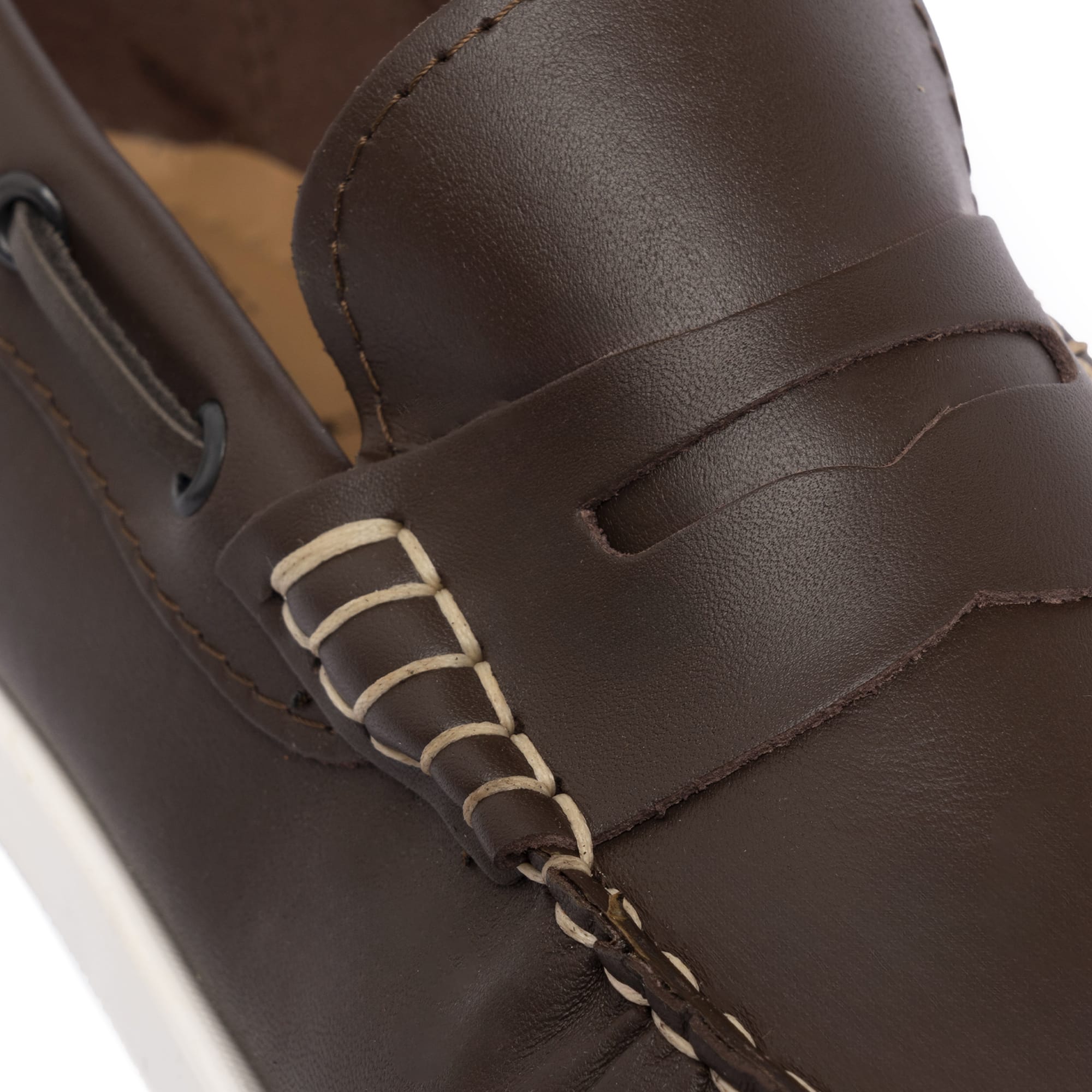 Bootsschuhe Barca 02 mit Riemchen aus Leder – Dunkelbraun
