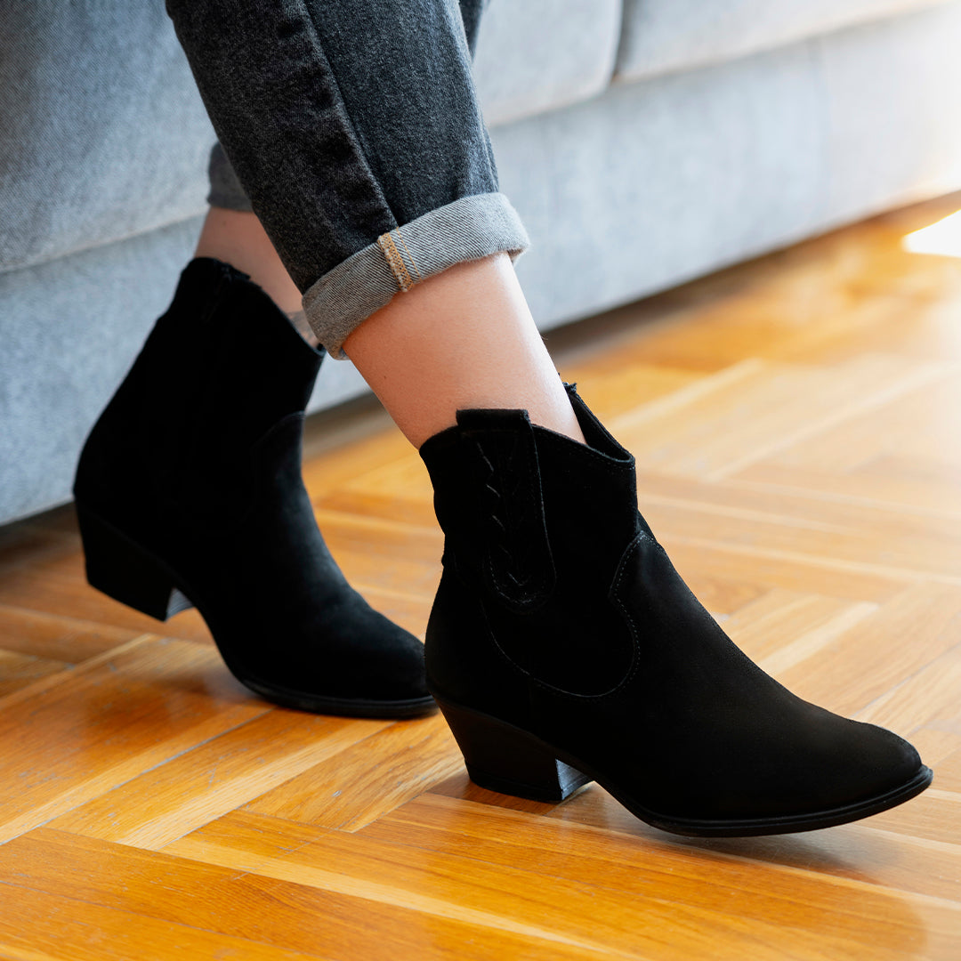 Damen-Westernstiefeletten – Schwarz
