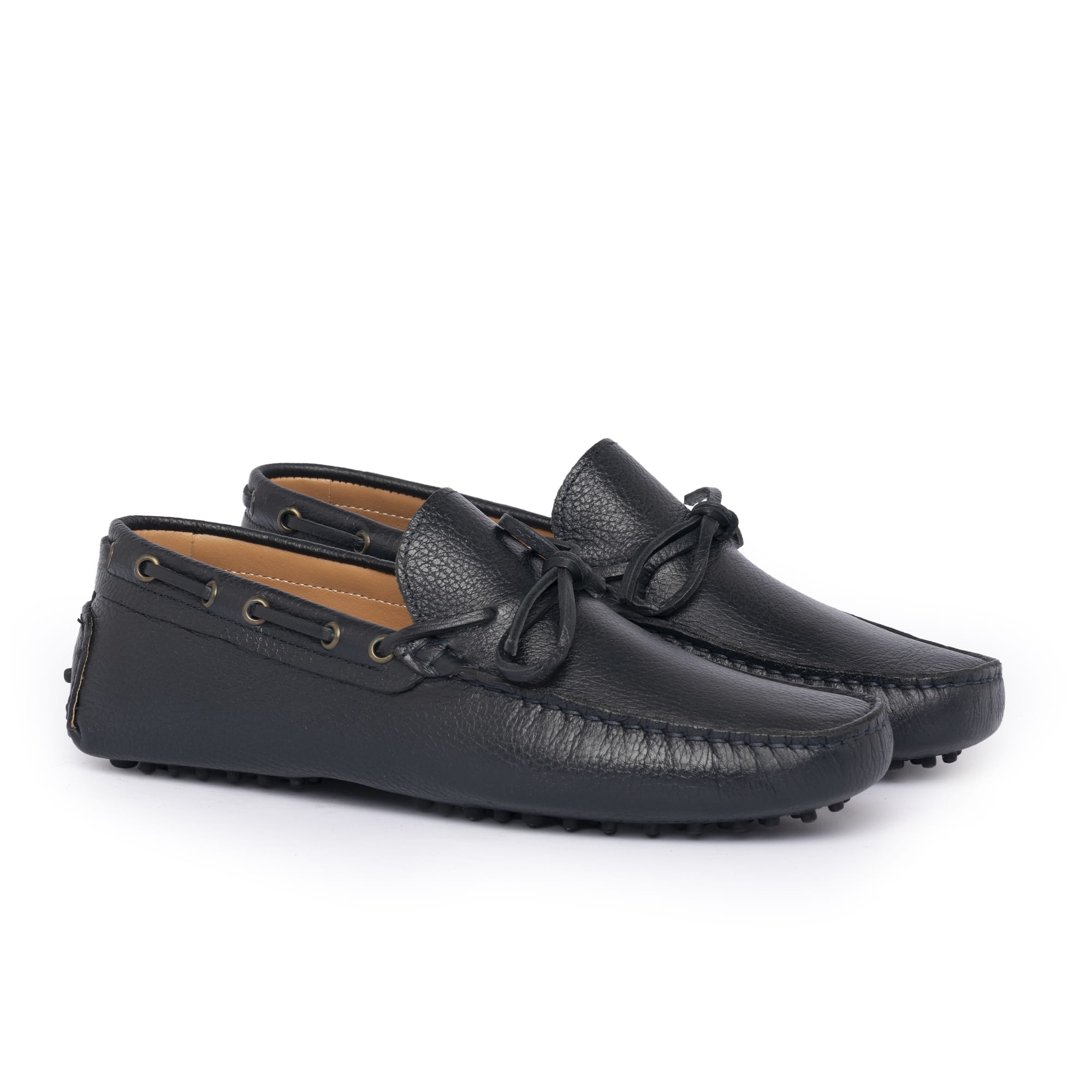 Mokassins mit Gummisohle aus Leder – Blau