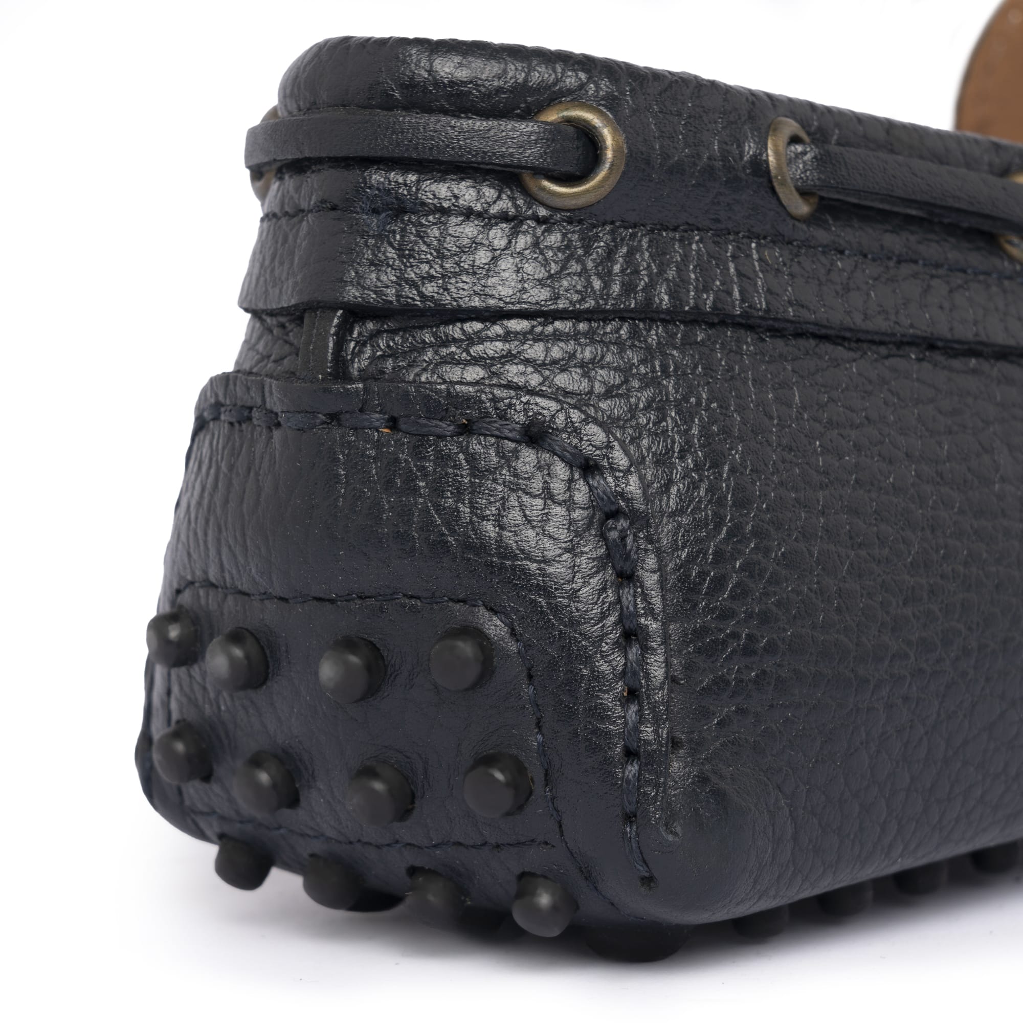 Mokassins mit Gummisohle aus Leder – Blau