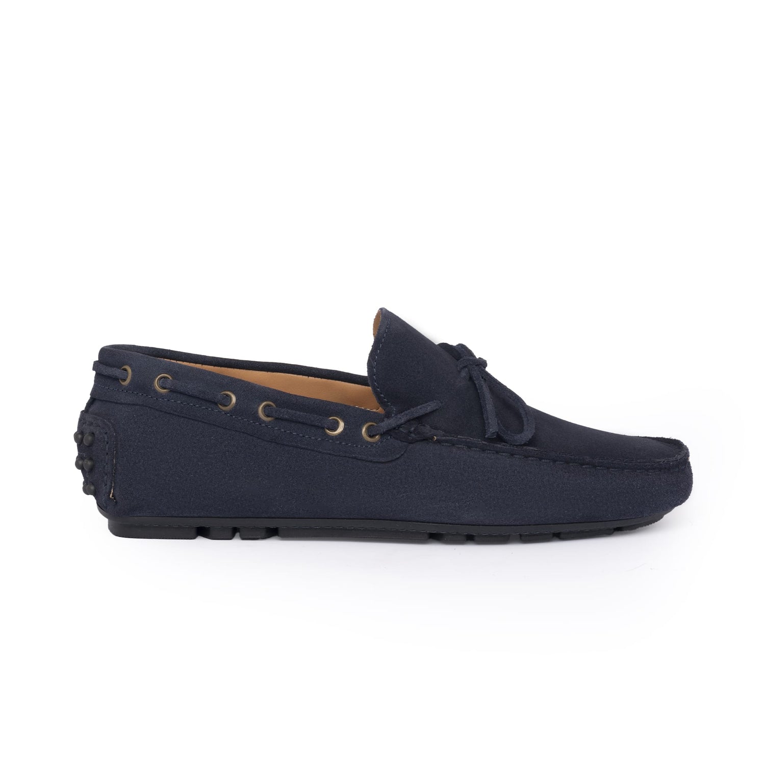 Mokassins mit Gummisohle F.2 aus Wildleder – Blau