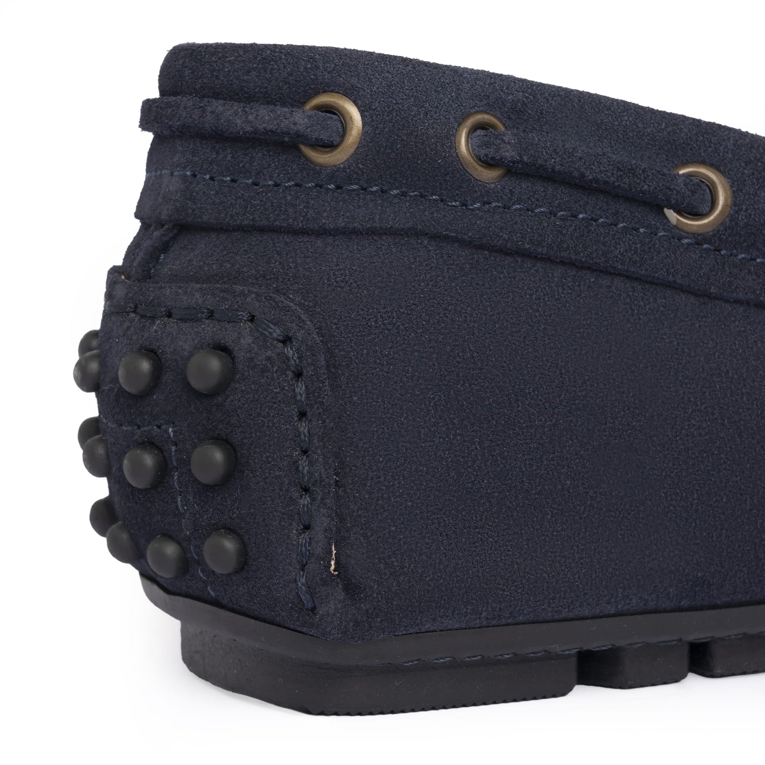 Mokassins mit Gummisohle F.2 aus Wildleder – Blau