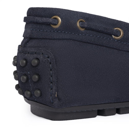 Mokassins mit Gummisohle F.2 aus Wildleder – Blau