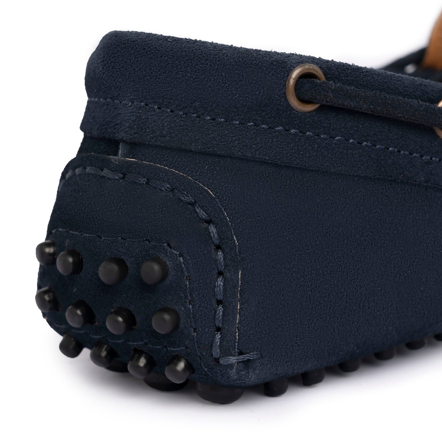 Damen-Mokassins mit Gummisohle aus Wildleder – Blau