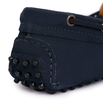 Mokassins mit Gummisohle aus Wildleder – Blau