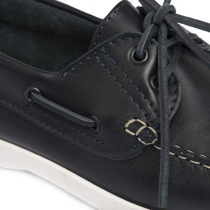 Bootsschuhe Barca 01 mit Schnürsenkeln aus Leder – Blau