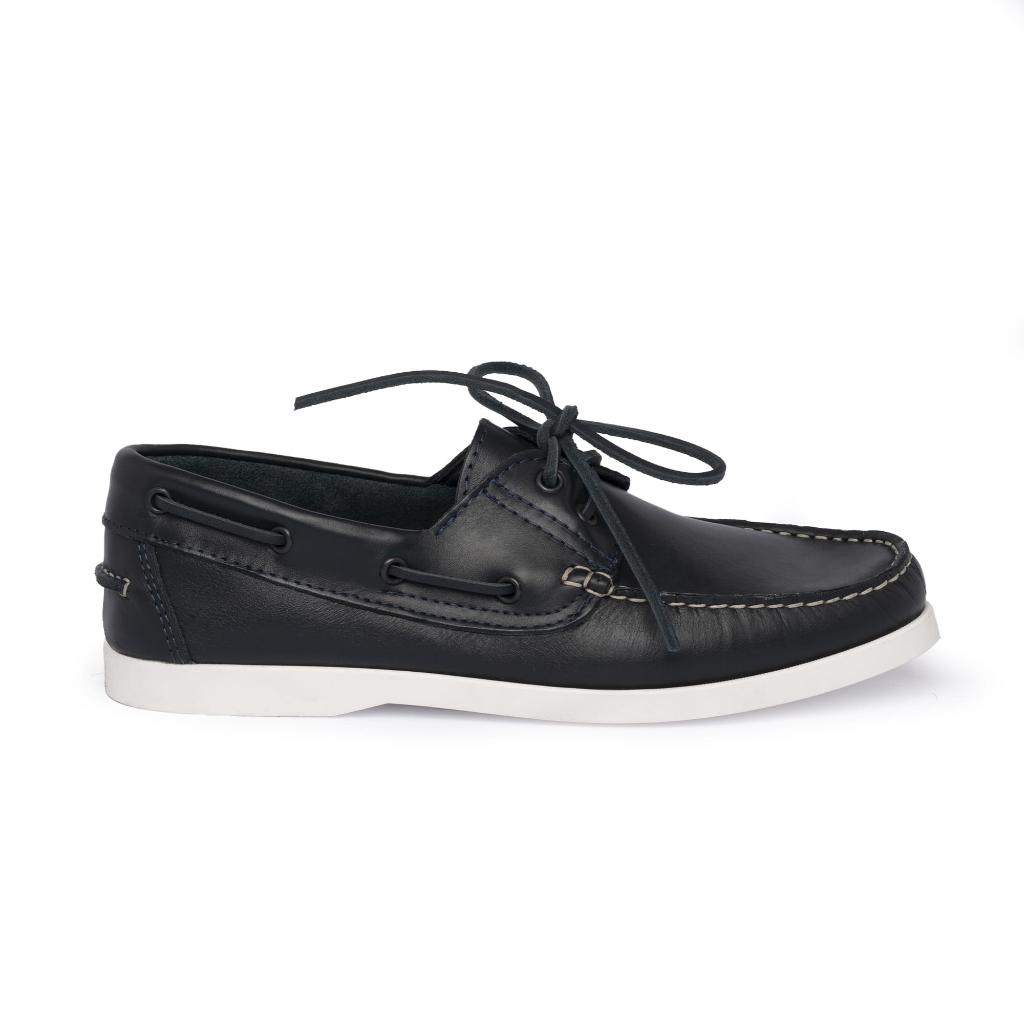 Bootsschuhe Barca 01 mit Schnürsenkeln aus Leder – Blau