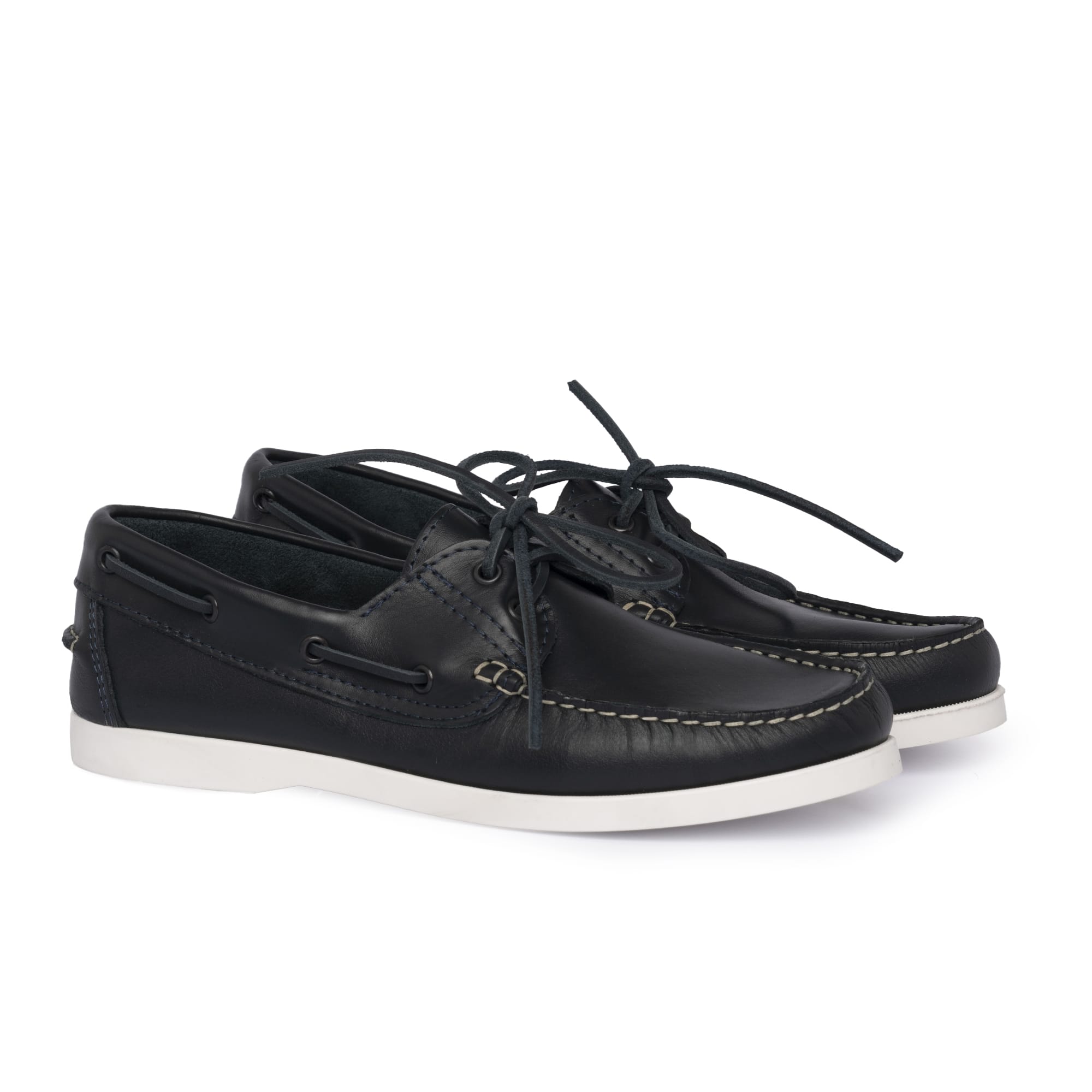 Bootsschuhe Barca 01 mit Schnürsenkeln aus Leder – Blau