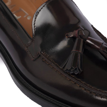 Damen-Leder-Mokassins A104PN mit Schleife – Bordeaux