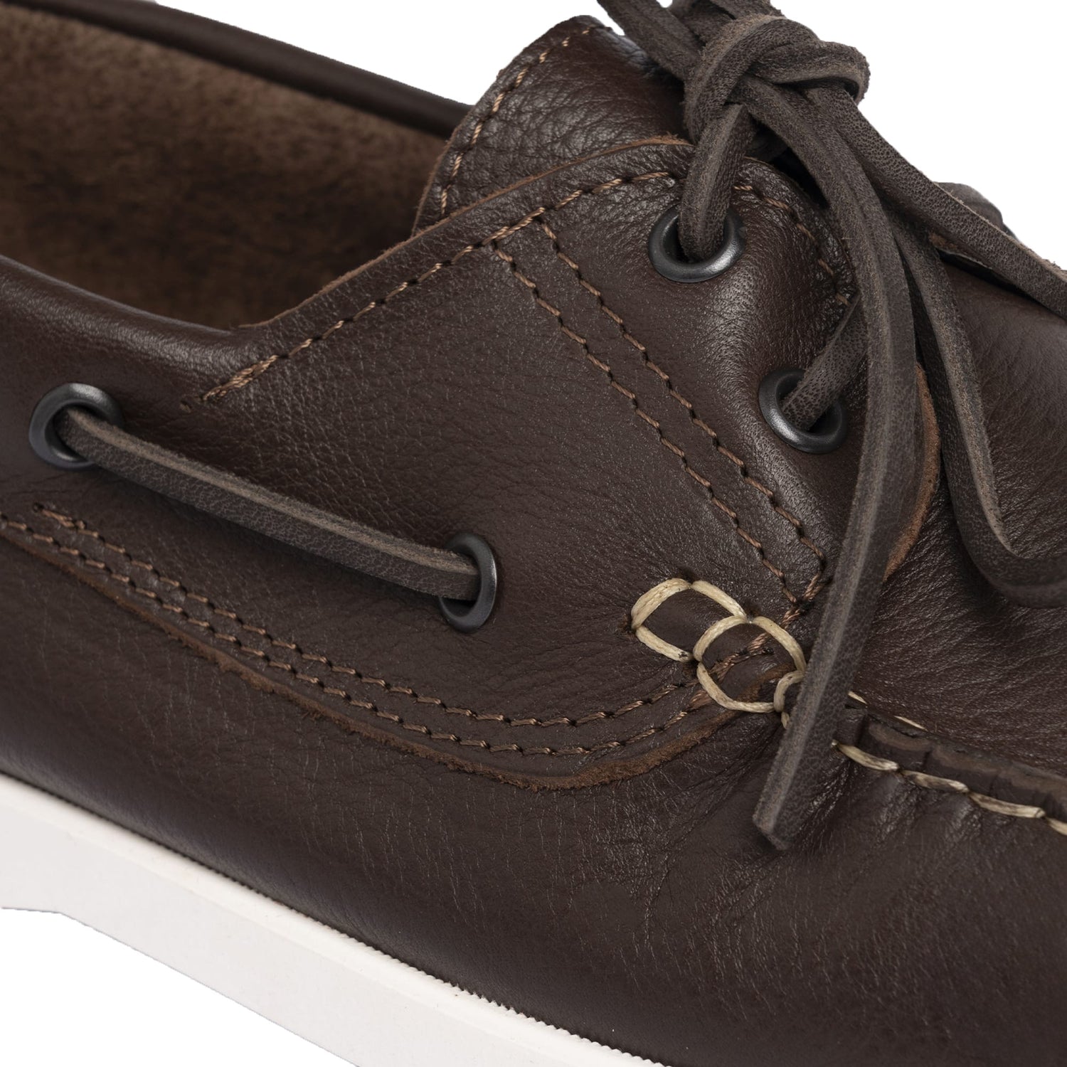 Bootsschuhe Barca 01 mit Schnürsenkeln aus Leder – Dunkelbraun