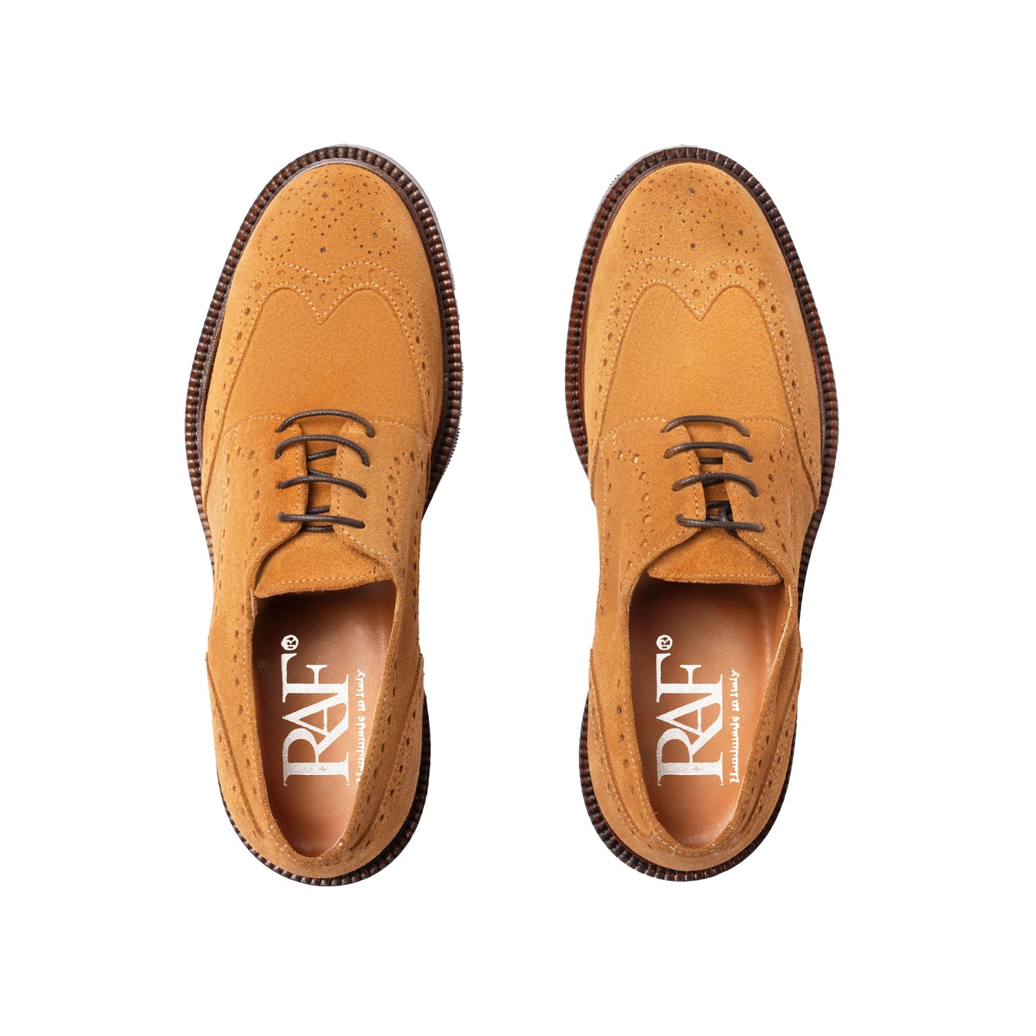 Damen-Derbies aus Wildleder – Cognac
