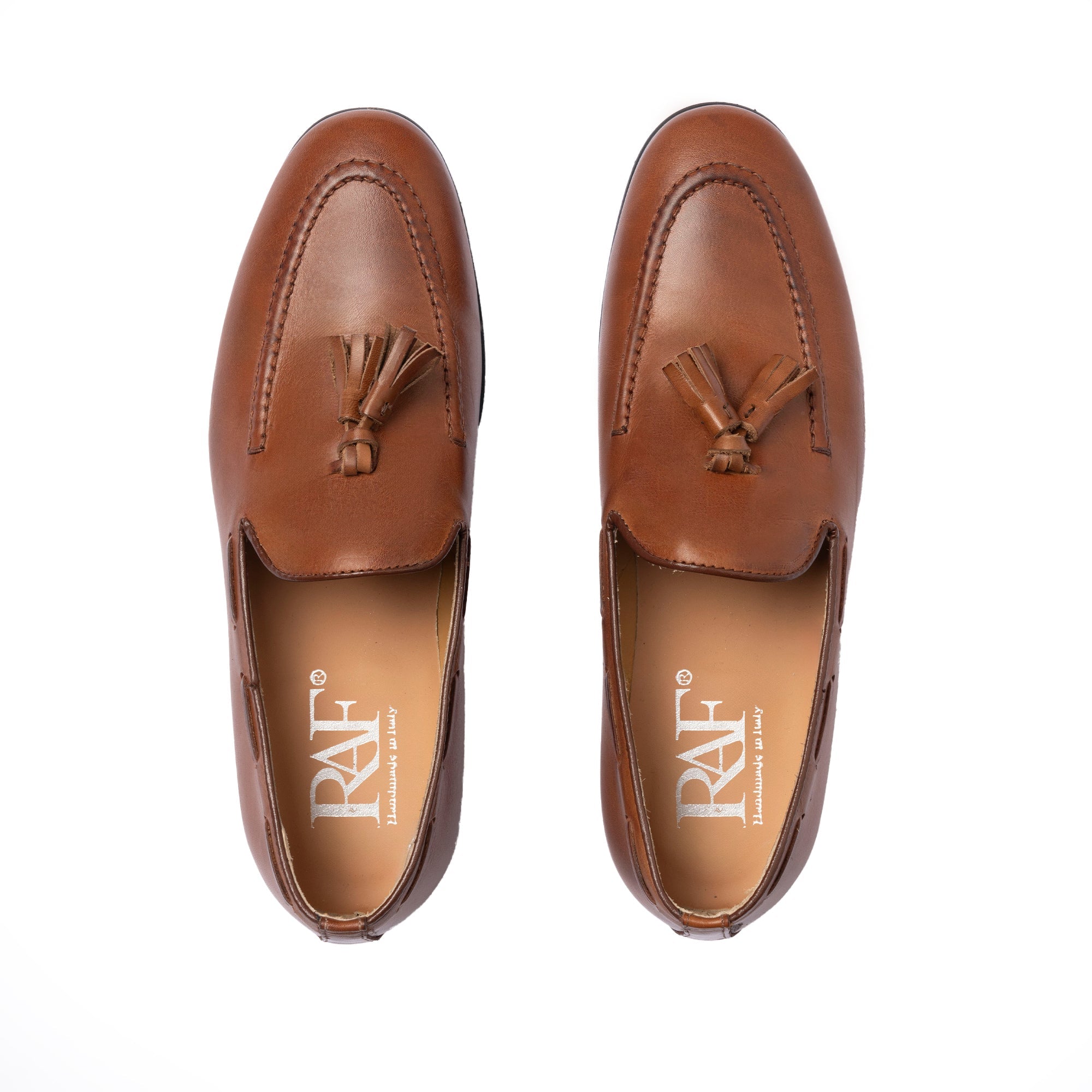 Loafer mit Schleife aus Leder – Cognac