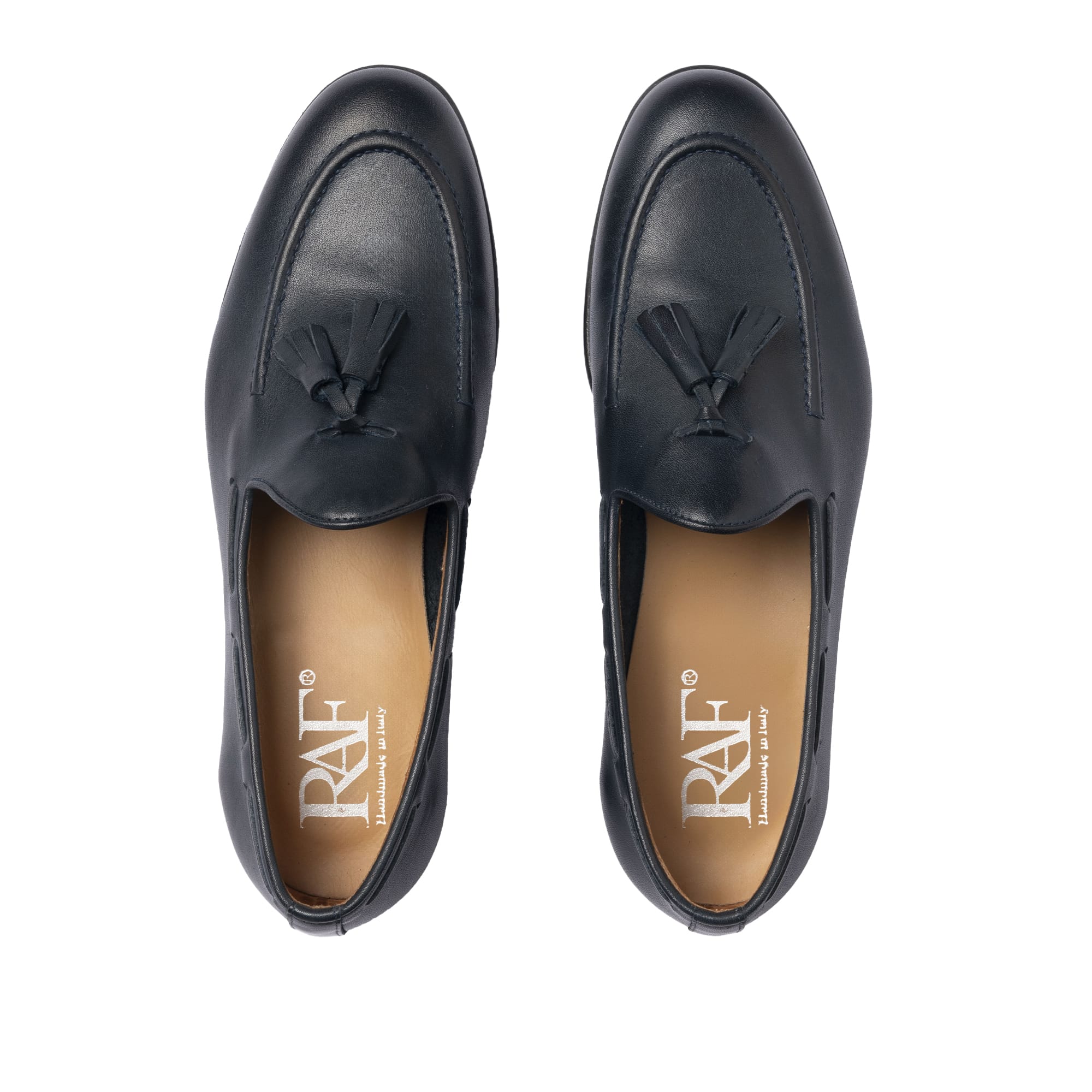 Loafer mit Schleife aus Leder – Blau