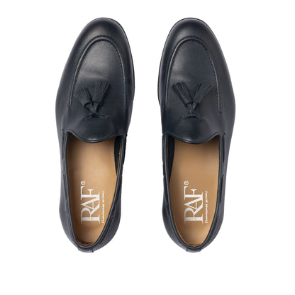 Loafer mit Schleife aus Leder – Blau