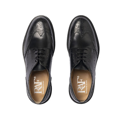 Damen-Oxfords aus gebürstetem Leder – Schwarz