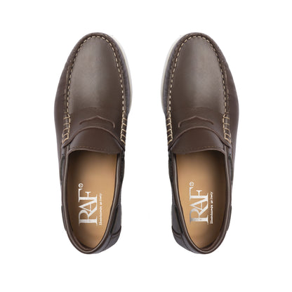 Bootsschuhe Barca 02 mit Riemchen aus Leder – Dunkelbraun