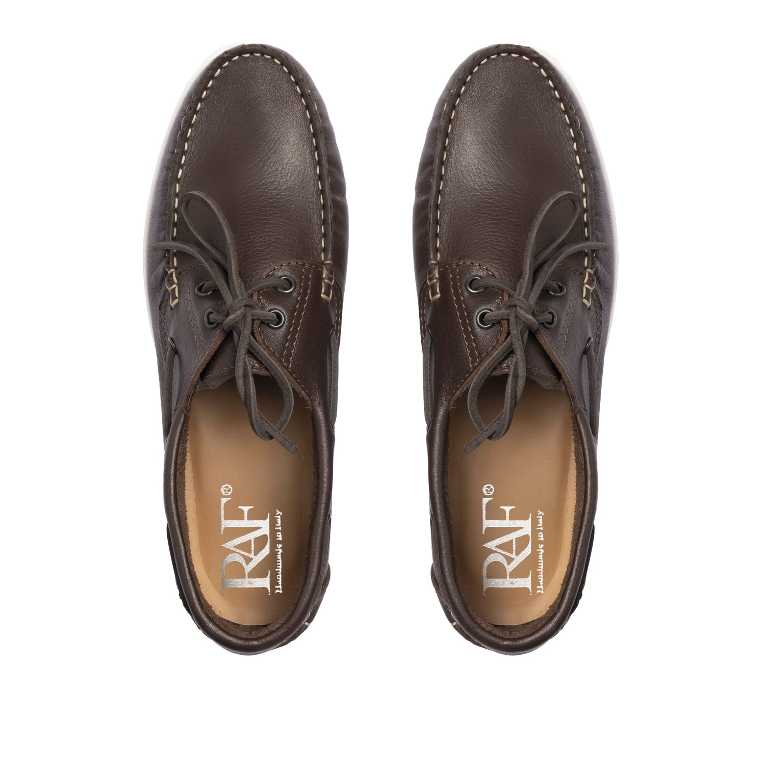 Bootsschuhe Barca 01 mit Schnürsenkeln aus Leder – Dunkelbraun