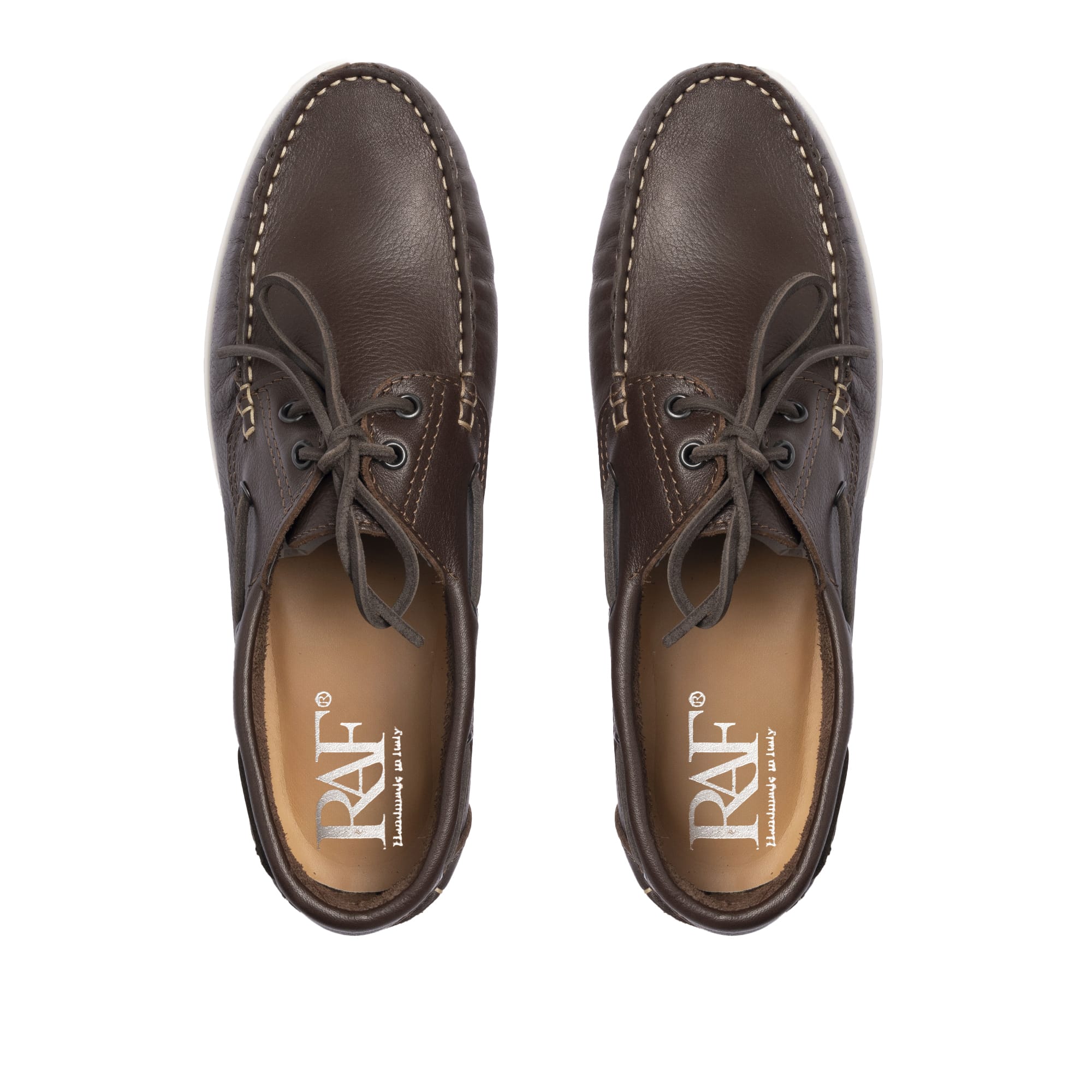 Bootsschuhe Barca 01 mit Schnürsenkeln aus Leder – Dunkelbraun